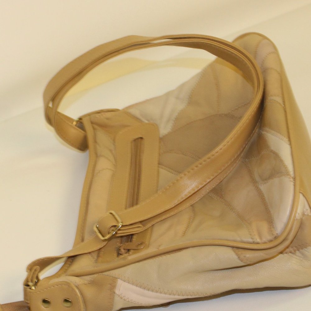 Silano Germany Tan Patchwork Leather Handbag - image 8